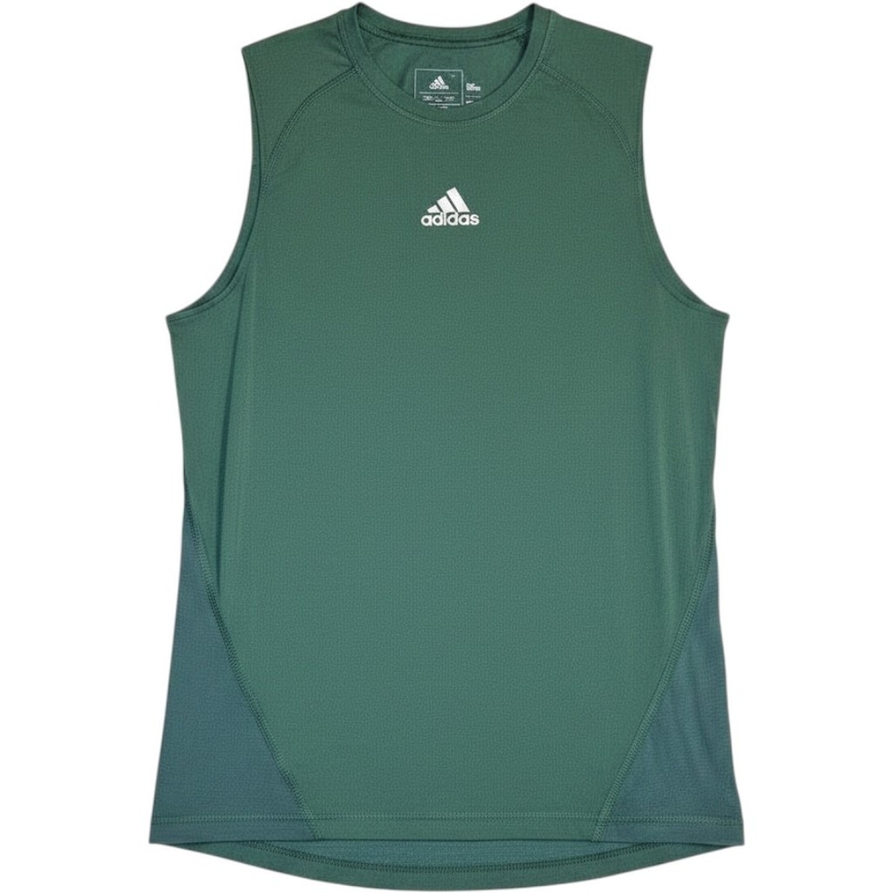Adidas Techfit Compression Tank Top Mens Medium Green Climacool Sleeveless Shirt